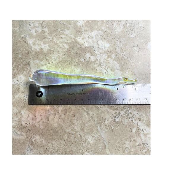 Set of 8 Handmade 6" Iridized Clear Glass Icicle Ornaments - Picture 5 of 10